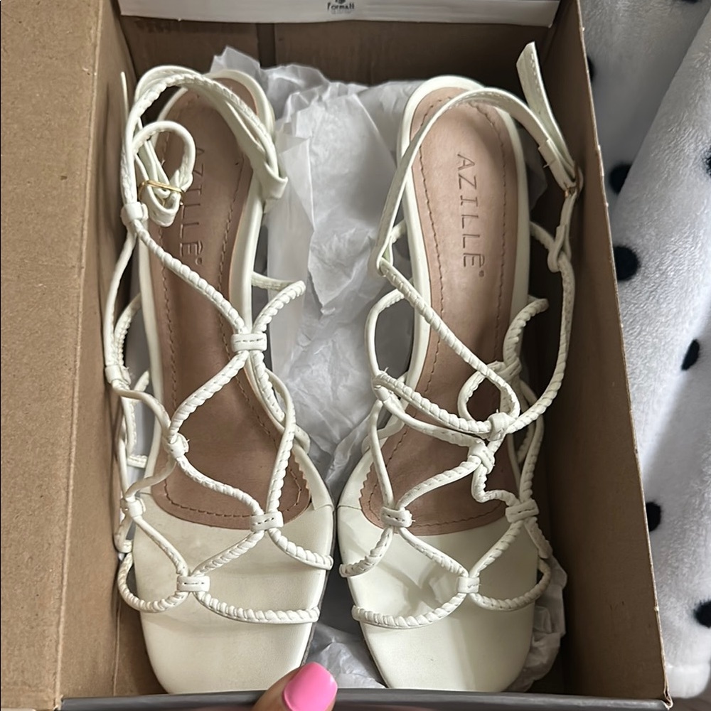 White Strappy Heels